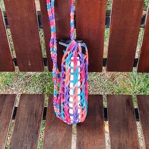 Rainbow - Knitting Bottle Holder | Macramé Bottle Holder | Macramé Bottle Bag