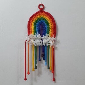 Handmade Wall Hanging Rainbow Crochet Decor