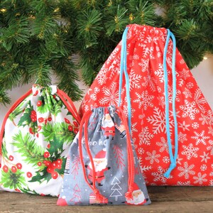 DIY Christmas Gift Bags, Simple Drawstring Bag, DIY Craft Bag, Easy ...