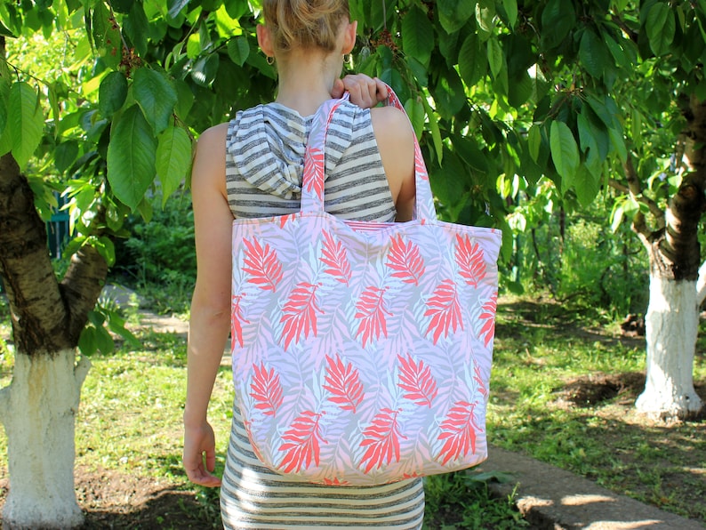 Large Tote Bag Pattern Lined Market Bag Tutorial Eco Bag Etsy
