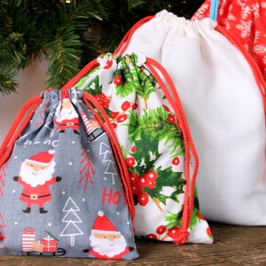 DIY Christmas Gift Bags, Simple Drawstring Bag, DIY Craft Bag, Easy ...