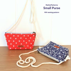 Kleine Reißverschlusstasche, Schnittmuster, PDF Nähanleitung, Reißverschlusstasche, DIY Kindertasche, Umhängetasche, Mädchen, Geschenkidee, Wesentliche Tasche, Muster, Vorlage