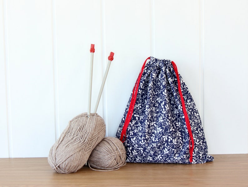 Red Drawstring Tips Simple Drawstring Bag Sewing Pattern, 5 Sizes, Easy Sewing Tutorial for ...