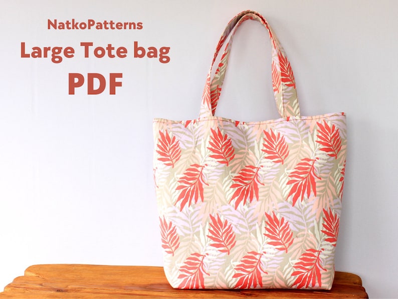 Large Tote Bag Pattern Lined Market Bag Tutorial Eco Bag Etsy