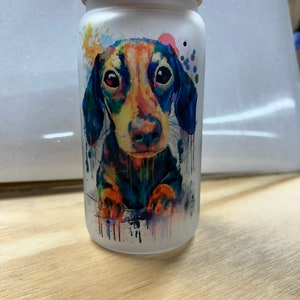 Doug Dachshund (weiner dog) can/tumbler