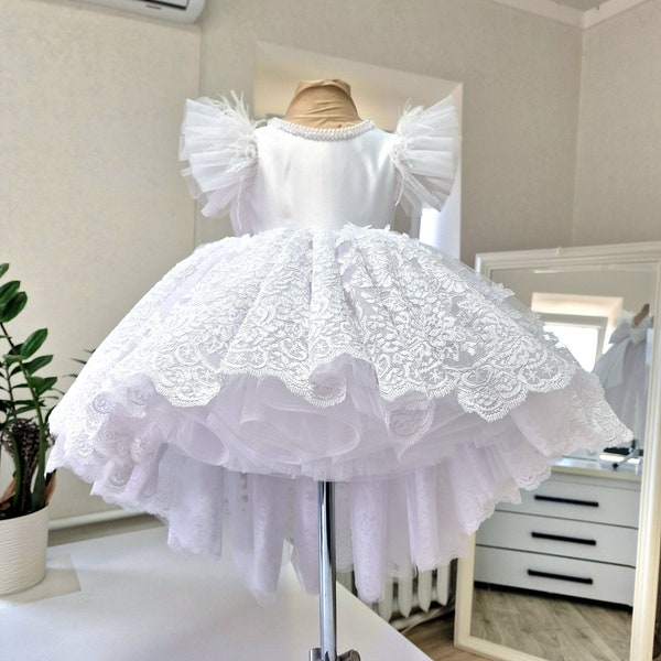 Robe de baptême de filles, robe de baptême de dentelle - robe de bébé fille robe de baptême - robe de baptême de bébé blanche - robe de baptême tout-petit.