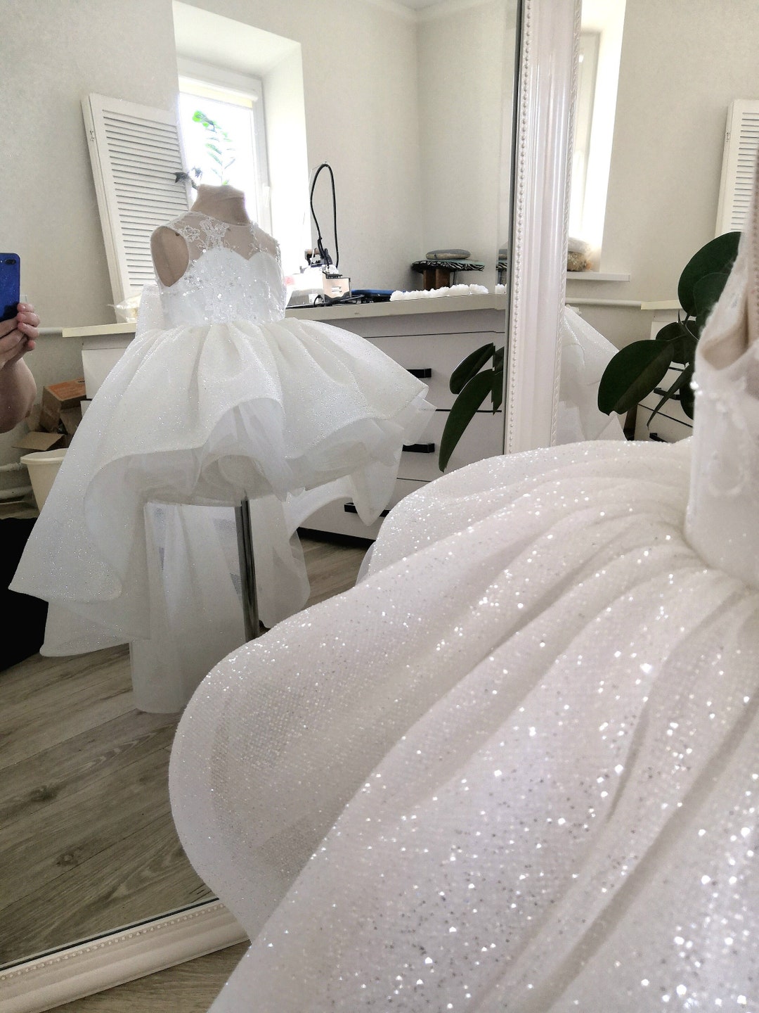 White flower girl sleeveless dress for any occasion main image 1