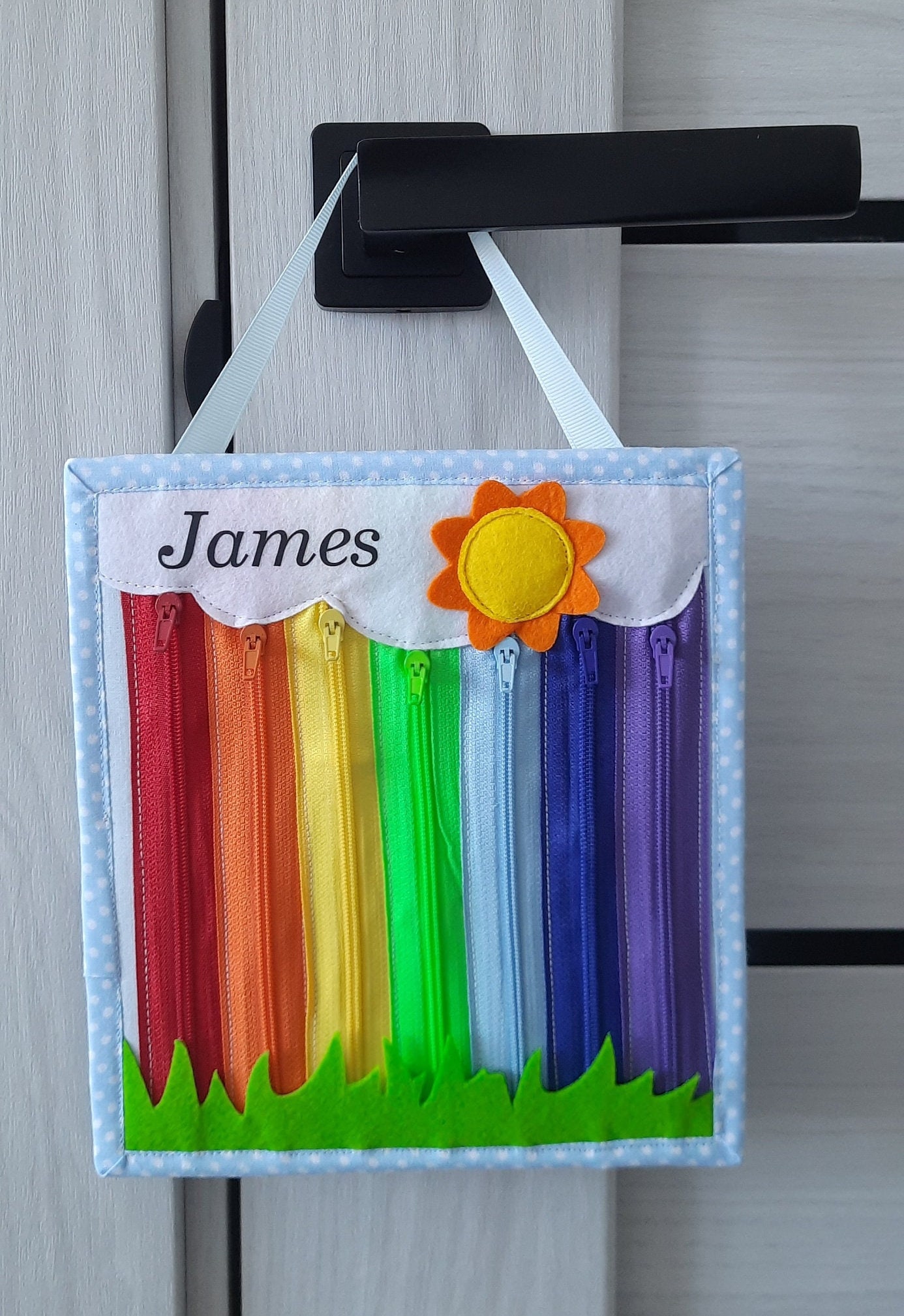 Personalized baby Toddler zipper toy - quiet book autismo - Handmade toy gift toddler busy board - Activity board blanket baby - sensory mat