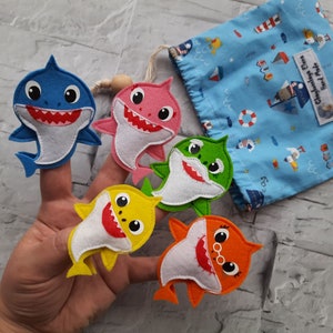 Sharks Finger Puppets, Felt sharks, gifts for kids Finger puppets Felt game, Baby Gifts, Gifts for Boys, Gifts for Girls