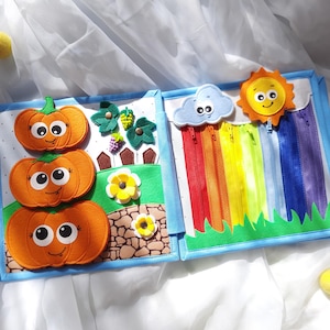 Livro silencioso personalizado para crianças pequenas 8&quot;×8&quot; (20x20cm) - livro de atividades personalizado para bebês - livro de feltro macio montessori - quadros de atividades para crianças pequenas