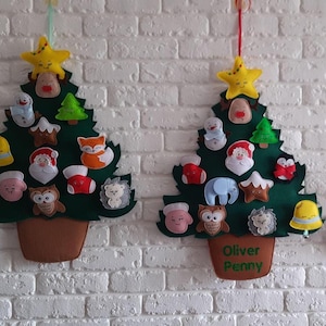 Felt christmas tree kids, felt christmas tree for toddler, Christmas tree with 12 Felt toys, felt ornaments for the christmas tree