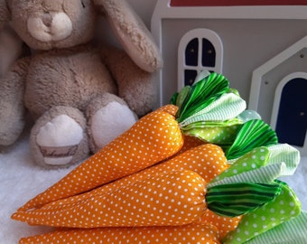 Easter Carrots decor, easter tray decor. Orange fabric carrots. Cloth carrots. Home decor. Easter Gift.