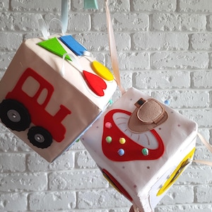Bloque de tela sensorial para niños pequeños: cubo de actividades para niñas y niños