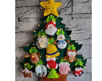 Customized Kids Christmas Tree With Interactive Felt Toys