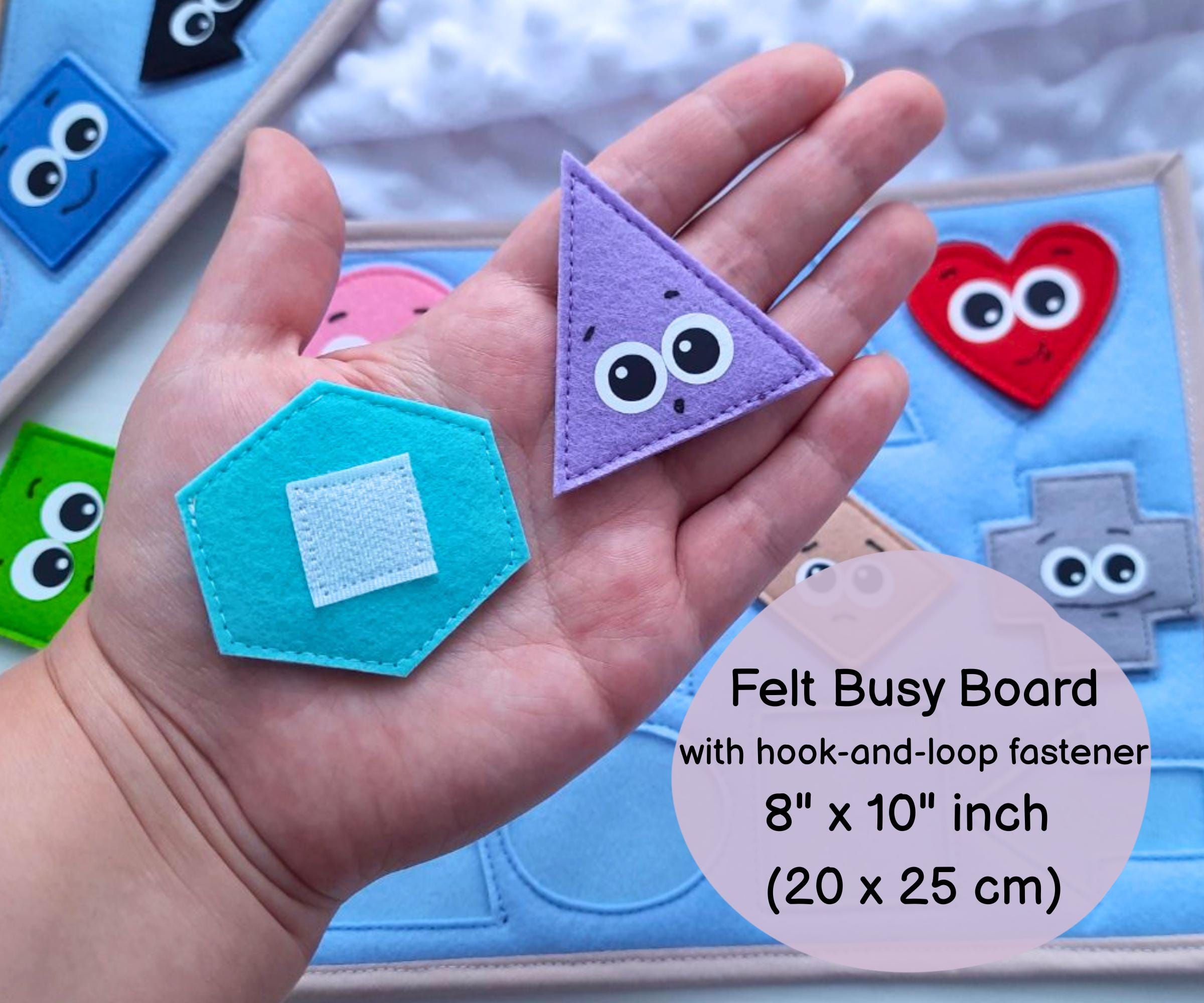 Busy board - Felt kids puzzle - Activity book page with shape matching and Emotion faces -Preschool Montessori toy gift for kids