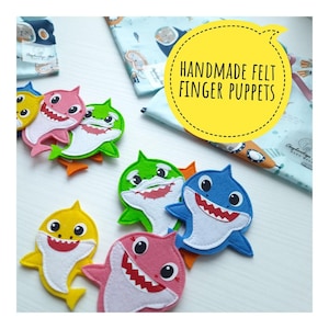 Handmade Shark Finger Puppets - Interactive Felt Story Game, Perfect Baby Shark Toy for Kids, Unique Gifts