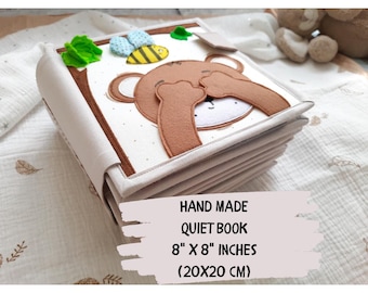 Personalized Quiet Book for Toddlers 8"×8"(20х20cm) - custom busy book - montessori soft felt book - unique keepsake