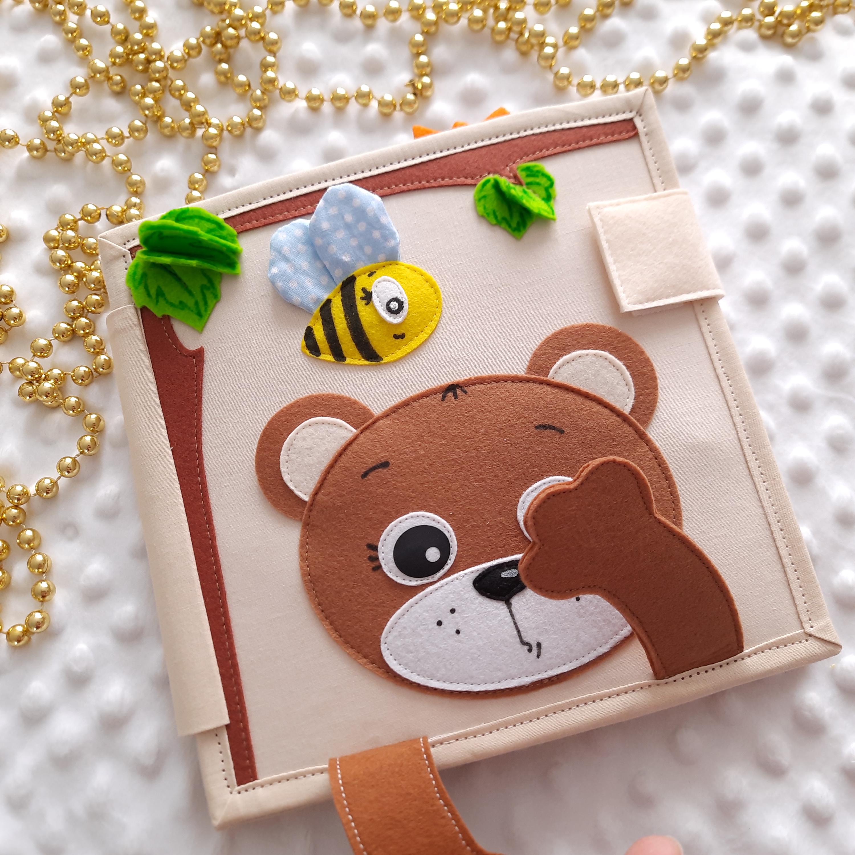 Personalized Quiet Book for Toddlers 8"×8"(20х20cm) - custom baby busy book   montessori soft felt book - first baby book - baptism gift