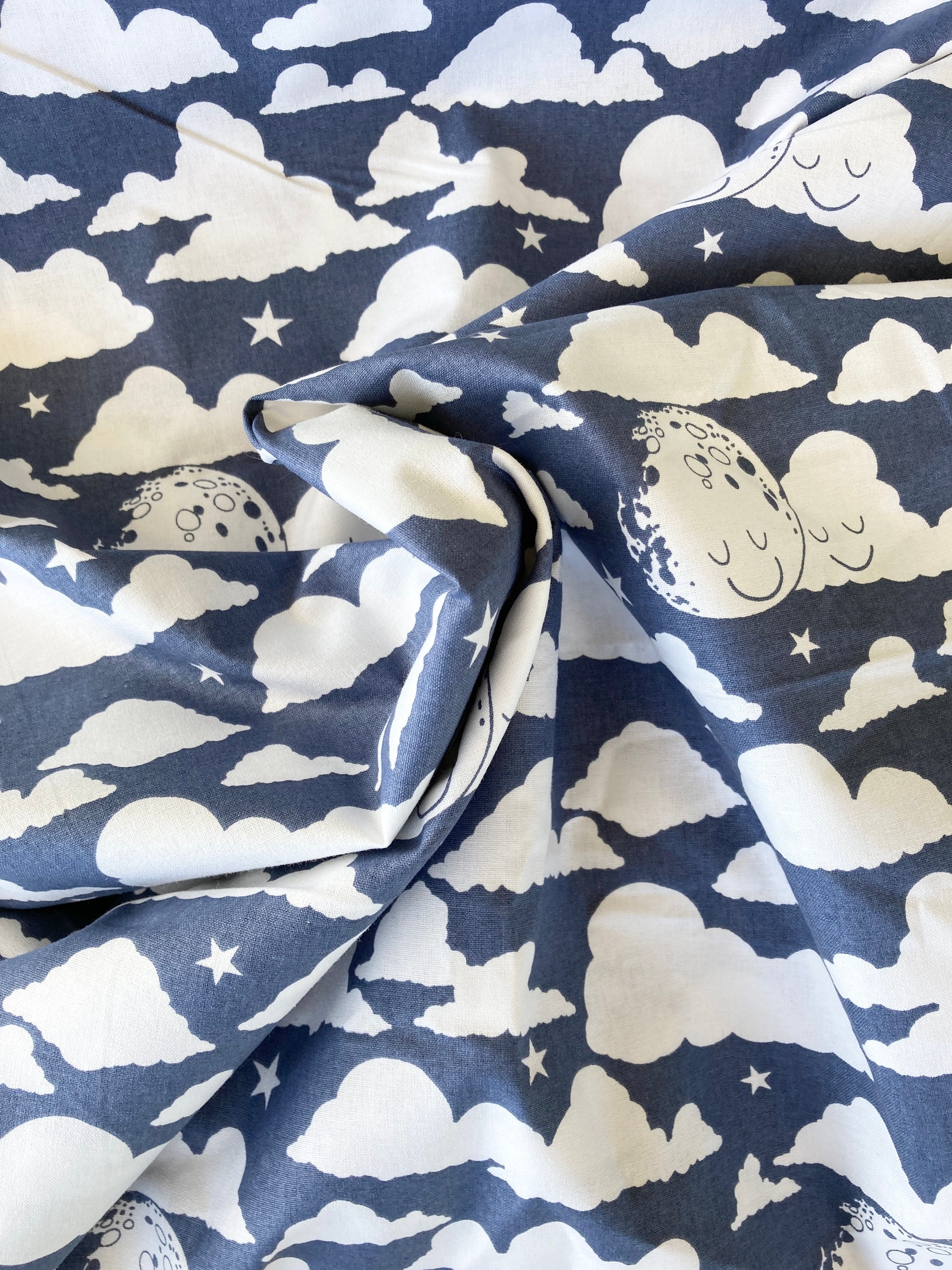 Moon Baby Fabric by the Yard Clouds Baby Fabric Moon Nursery Etsy