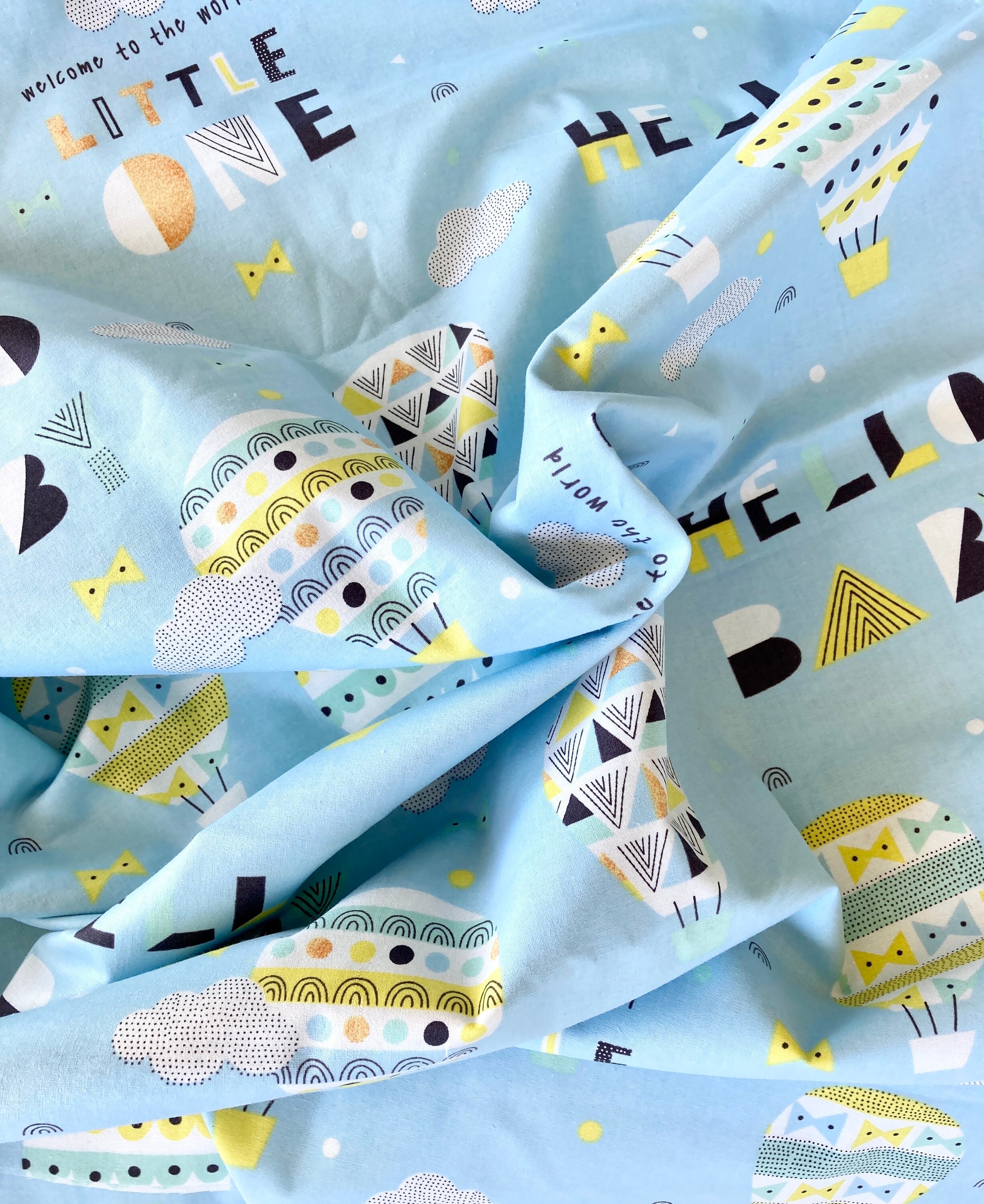 Hello Baby Fabric Quilting Fabric Fabric by the Yard Etsy