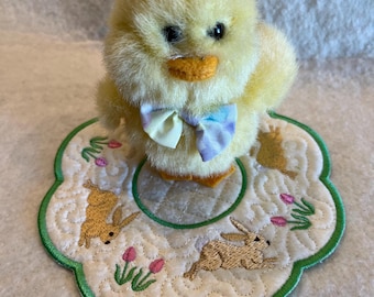 EasterBunnies—REVERSIBLE Candle Mat or Mug Rug