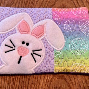 Easter Bunny Mug Rug: Quilted Fabric Coaster