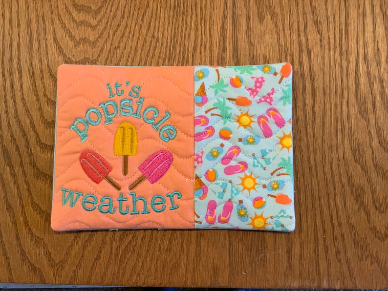 Popsicle Mug Rug Pattern Popsicle Mug Rug: Embroidered Summer Coaster - Etsy