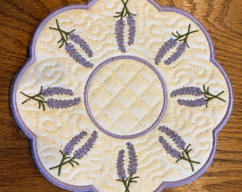 Fragrant Lavender—REVERSIBLE Candle Mat or Mug Rug