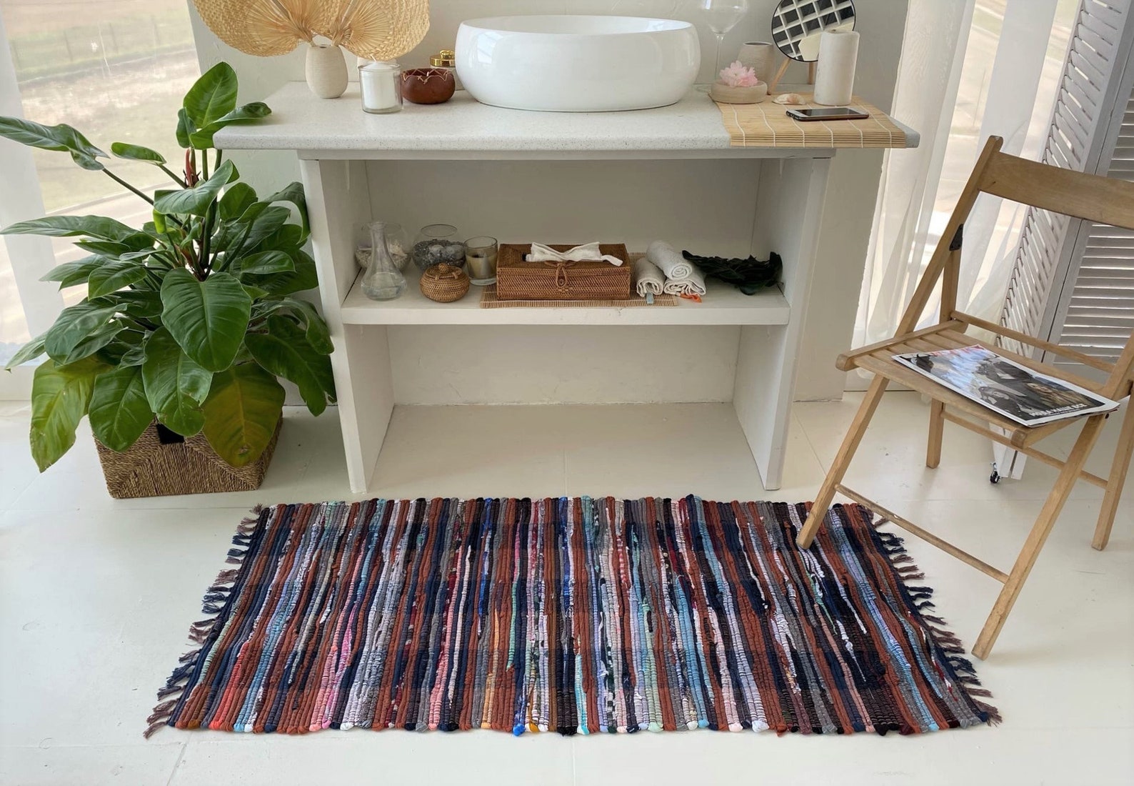 Colorful runner Kitchen Rug rectangle rugs for dorm Rag Rug | Etsy