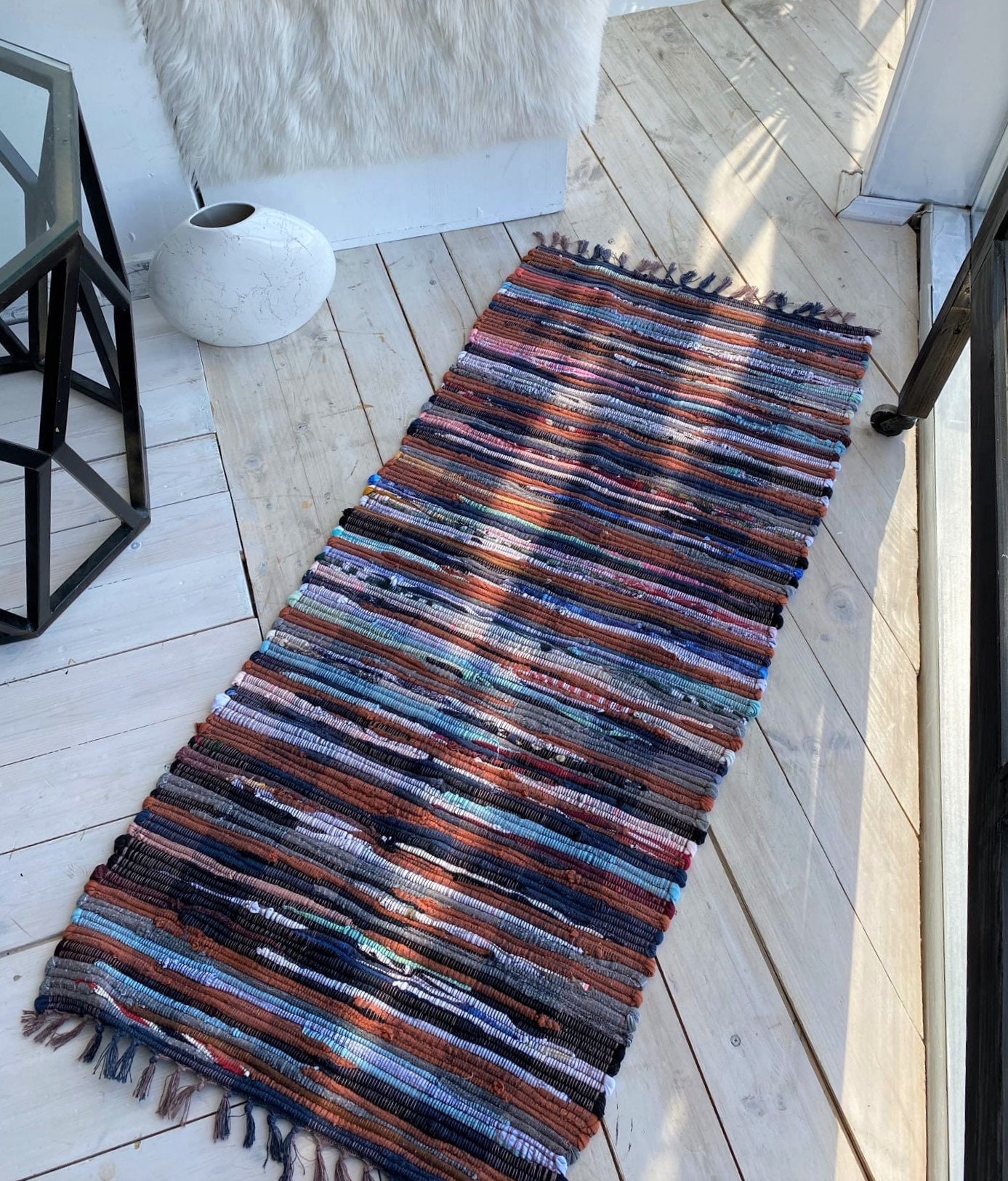 Colorful runner Kitchen Rug rectangle rugs for dorm Rag Rug Etsy