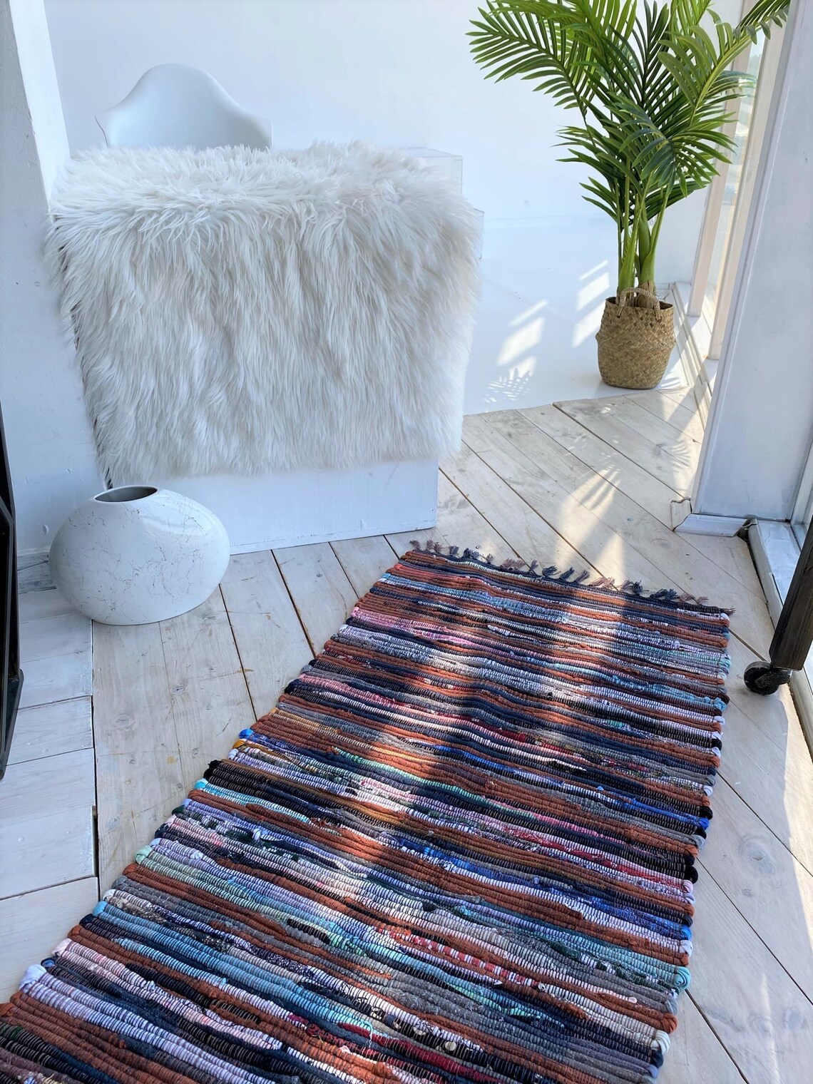 Colorful runner Kitchen Rug rectangle rugs for dorm Rag Rug | Etsy