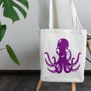 Cute octopus/Sea animal silhouette Digital print/ SVG plotter cutting/sticker/design/Tatoo/vector cartoon illustration/File/Instant Download