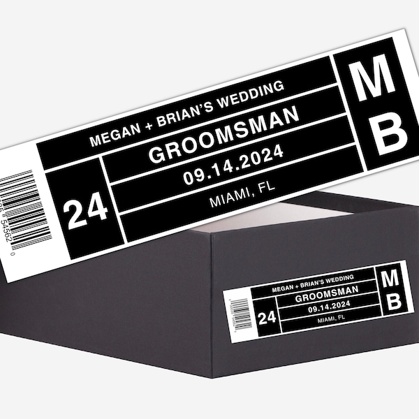 Groomsmen Vorschlag Schuhkarton Etiketten • Brautjungfer Groomsman Vorschlag Aufkleber Etiketten • Benutzerdefinierte Sneaker Box Etiketten • Bearbeitbare Canva-Vorlage