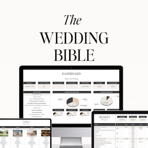 Die Hochzeitsbibel - Umfassender Hochzeitsplaner inkl. Budget, Gästeliste, Checkliste, Day Of Binder + mehr • Google Sheets + Canva-Vorlage