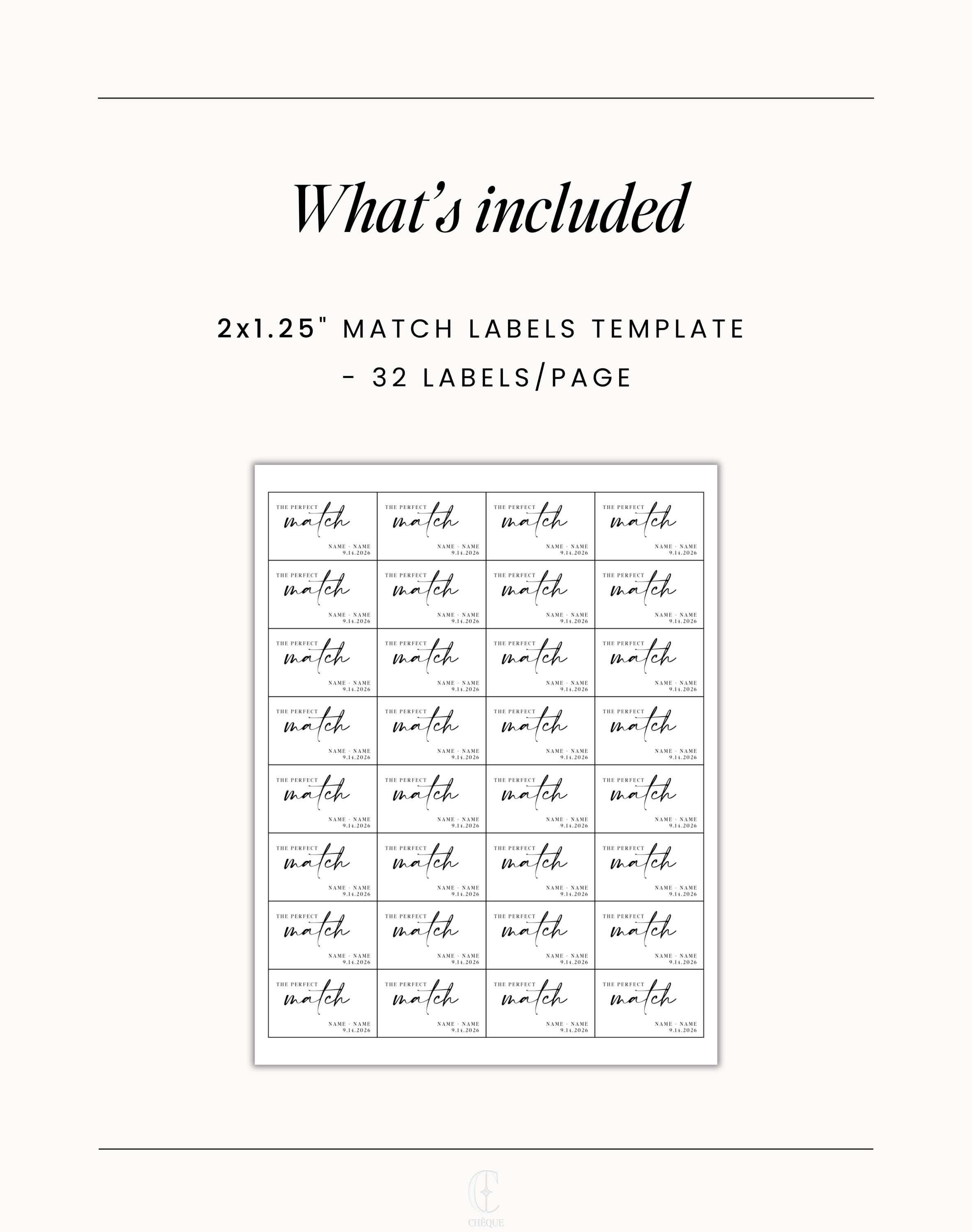 Wedding Matches • the Perfect Match Match Boxes Sticker • Custom ...