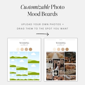 wedding day of binder including customizable photo mood boards for inspo