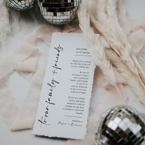 Hochzeitstisch-Dankeschön-Karte • Danke-Serviettennotiz • Gedeck-Dankeschön-Menü • Moderne, minimalistische Hochzeit • Bearbeitbare Vorlage • Canva