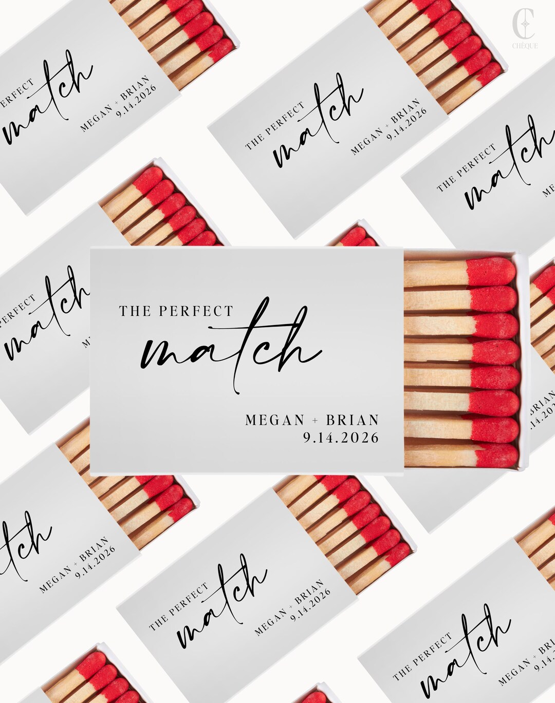 Wedding Matches • the Perfect Match Match Boxes Sticker • Custom ...