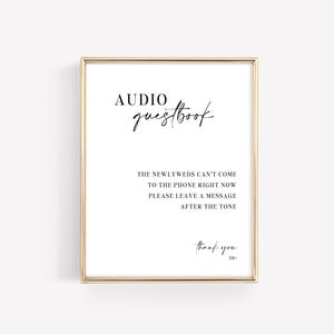 Audio Guestbook Sign • Wedding Guest Book Sign • After The Tone Guestbook Sign • Modern Minimalist Guestbook Sign • Editable Template, Canva