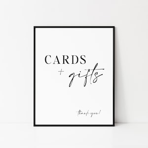 Cards and Gifts Sign • Modern Wedding Card Table Sign • Minimalist Wedding Sign • 5x7” • 8x10” • Editable Template • Canva