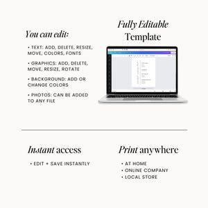 Tabliczka z menu na desery weselne • Nowoczesny, minimalistyczny szyld weselny • 5 x 7 cali • 8 x 10 cali • Szablon do edycji • Canva zdjęcie 4