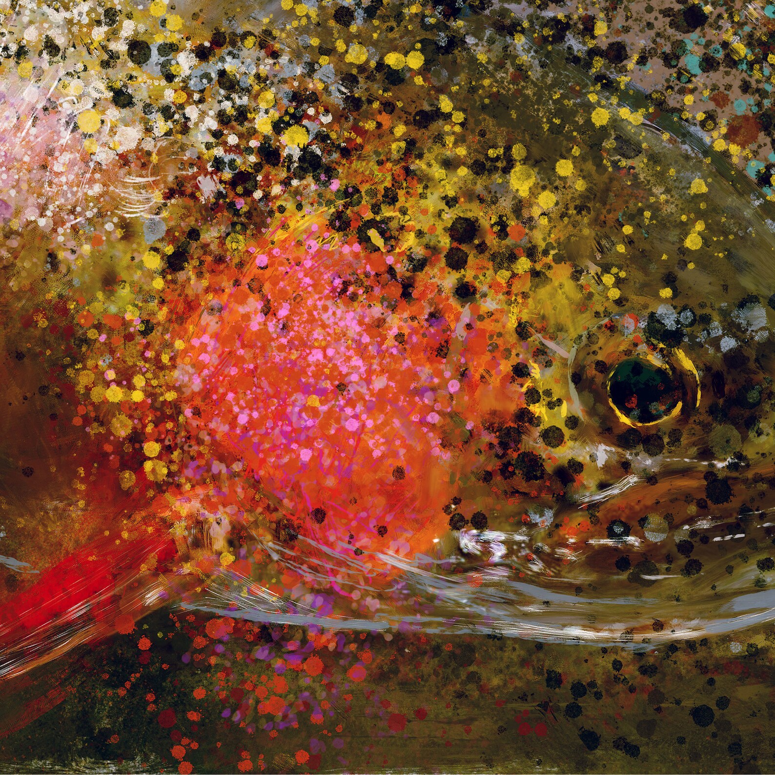 Colourful Abstract Trout Art Print Fly Fisherman Gift Etsy UK