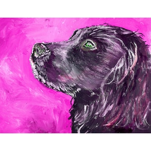English Working Cocker Spaniel Expressive painting Print Black Cocker Wall Art, Dog Memorial, Spaniel Mum Picture Gift Choice of Size Signed
