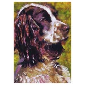 Springer Spaniel Painting Print English Welsh Springer  Wall Art, Dog Memorial, Spaniel Mum Picture Gift Choice of Size Signed