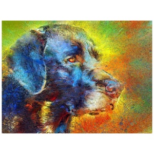 Abstract Labrador Dog Art Print: Colorful Modern Wall Decor
