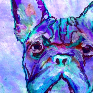 Fabulous Frowning Frenchie Wall Art, Frenchie décor, Blue French Bull, Gift for Frenchie Owner, Abstract Modern Art Print image 3