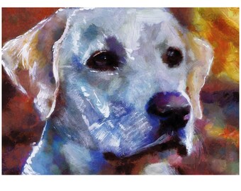 Yellow Labrador Painting Print: Hand-Signed Dog Memorial Art