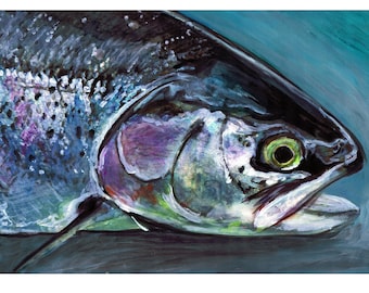 Rainbow Trout Art Print: Modern Watercolor Fly Fishing Decor