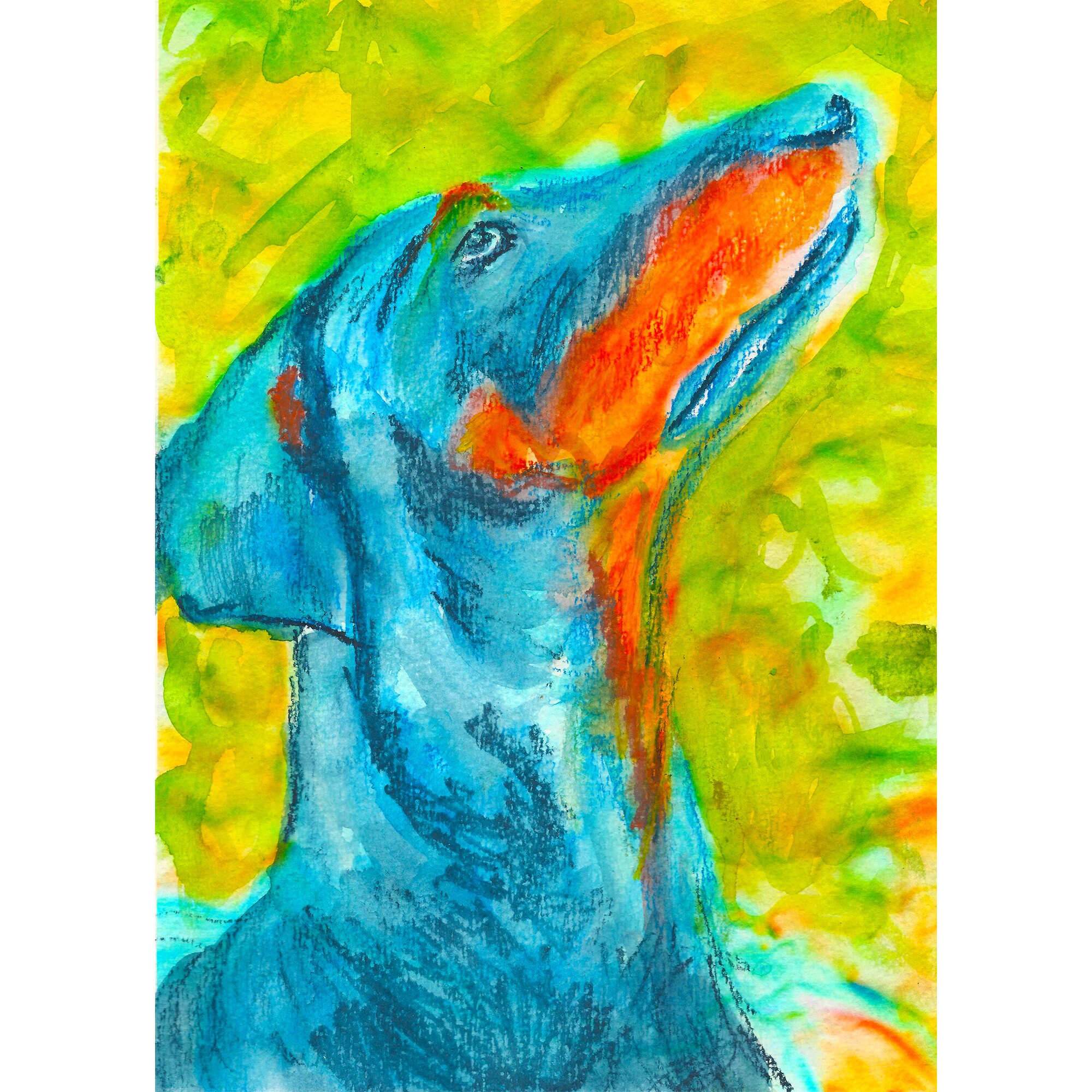 abstract doberman art
