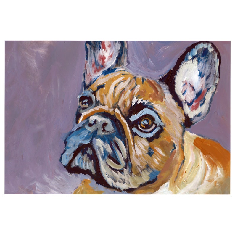 French Bulldog Wall Art, Frenchie decor, French Bull, Gift for Frenchie Owner, Tan Ochre French Bulldog Artwork, Modern Art Print 8x10 A4 A3 image 1